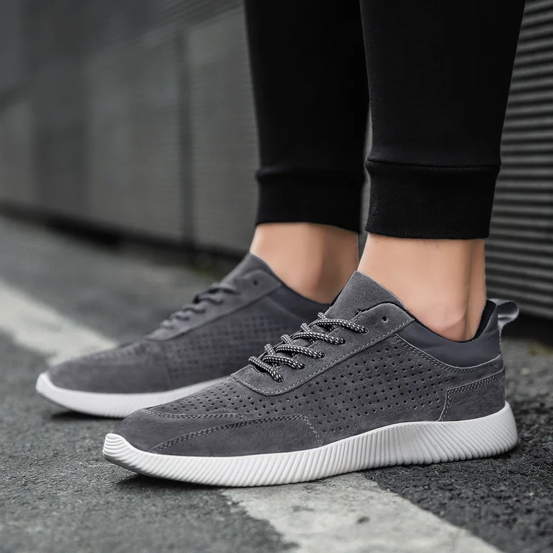 Туфли мужские из натуральной кожи на шнуровке Повседневные Дышащие низкие