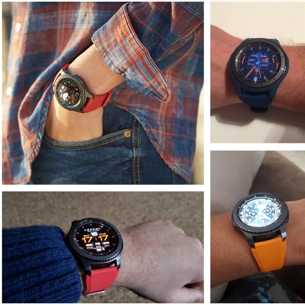 Чехол и защитный ремешок силиконовый для Samsung Galaxy watch 46 мм/42 мм Gear S3 Frontier band 42 |