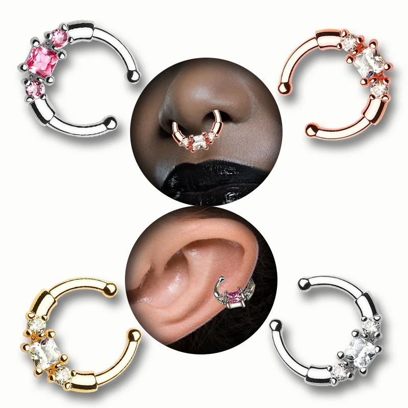 Поддельный пирсинг нос кольцо для трагуса септума пикантное украшение серьга