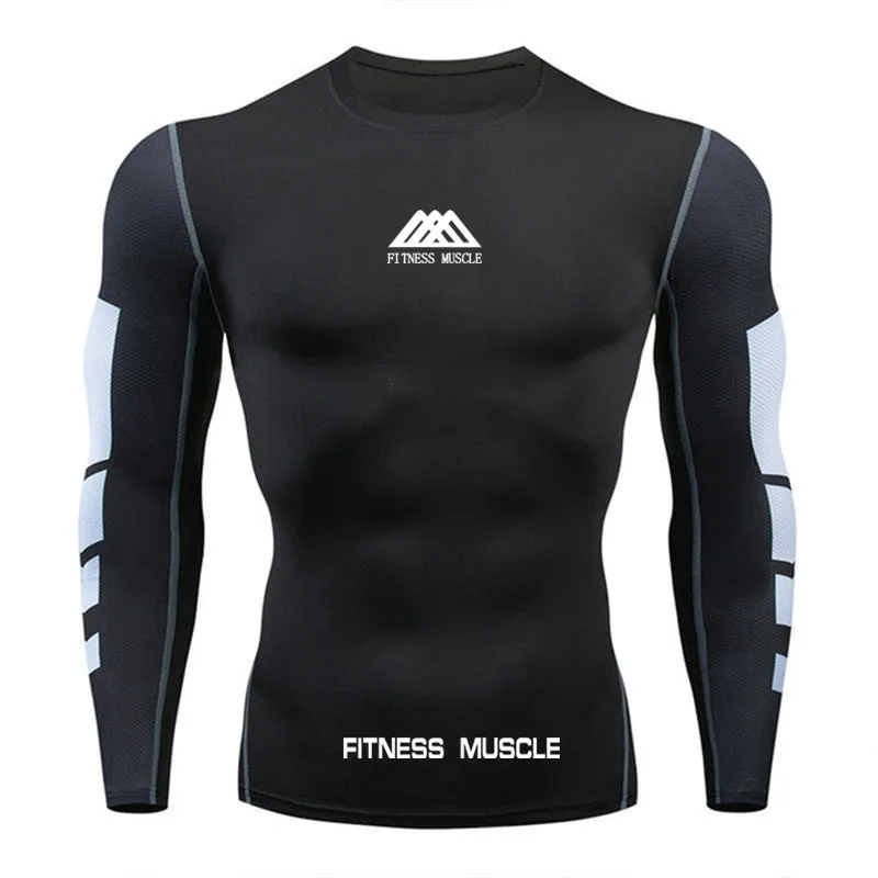 

2020 Fitness muscle t shirt men Running t shirt Men Long Sleeve compression Shirts Outdoor Jerseys Gym Sport t shirt