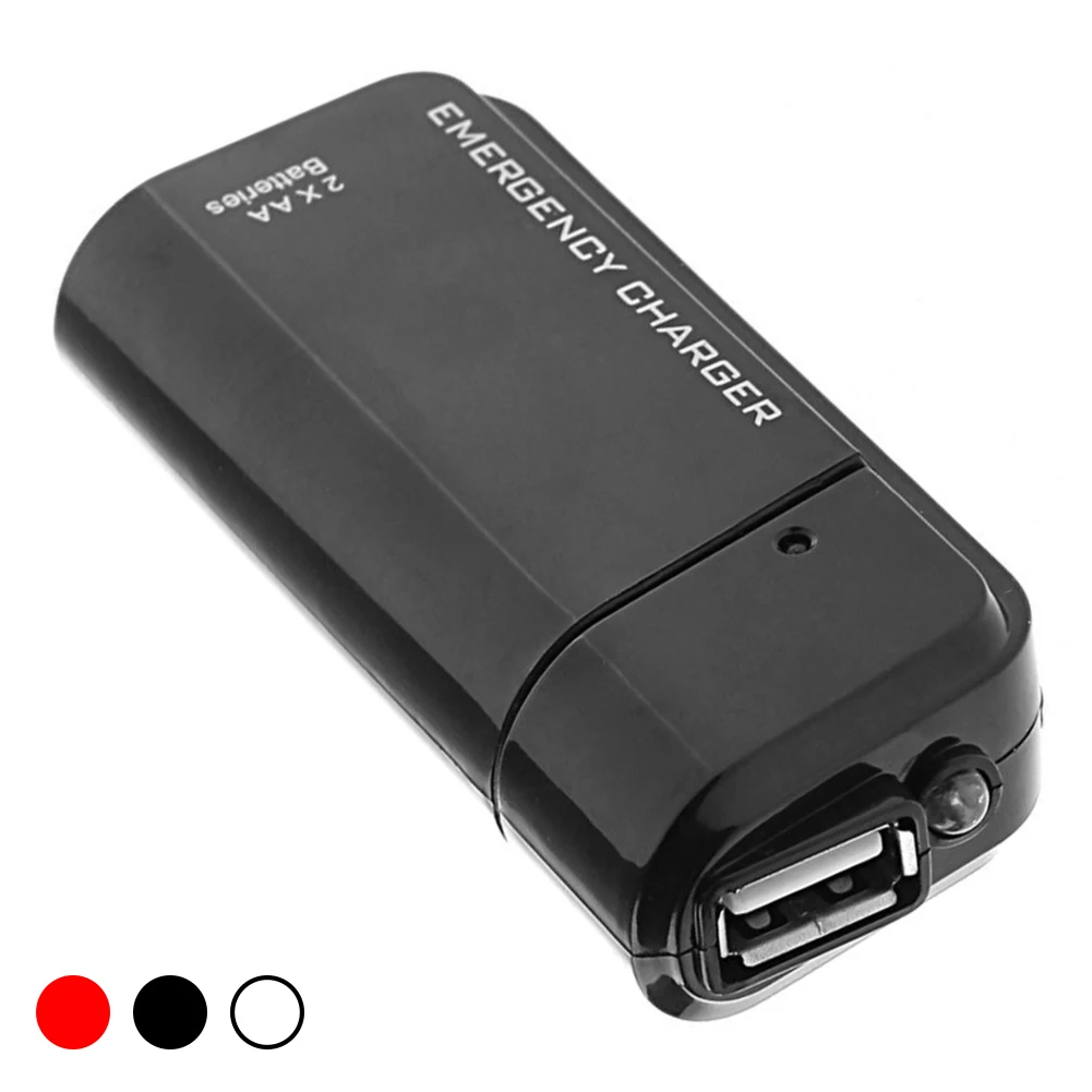 Черный 4X AA батарея Портативное аварийное зарядное устройство USB для сотового