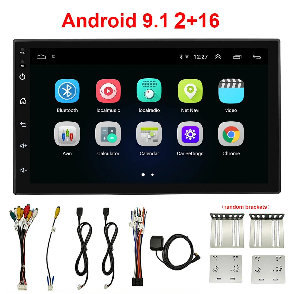 2 16G No Camera 2+ 32G 2Din Android 9,1 Автомагнитола стерео " 1024*600 автомобильный MP5 плеер Bluetooth wifi gps-навигация Авторадио MirrorLink OBD2 - Цвет: 2 16G No Camera