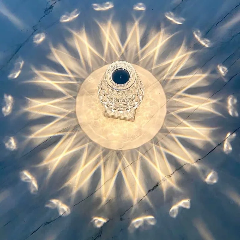 

Latest Glass Table Lamp for Bedroom Living Room Desk Lamp Study Crystal Art Decor Beside Night Lights Lightin Wedding Decoration