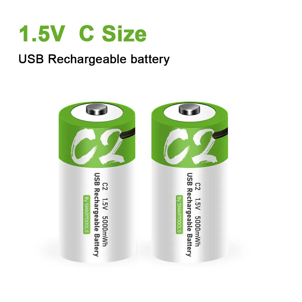 Новый размер C 1 5 V 5000mWh Универсальный Micro USB зарядные батареи перезаряжаемые литий