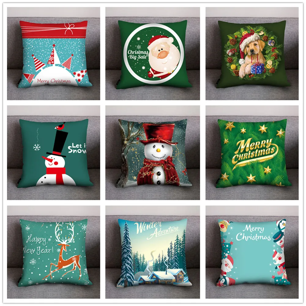 Рождество Санта Клаус принтом в виде снеговика наволочки для подушек полиэстер
