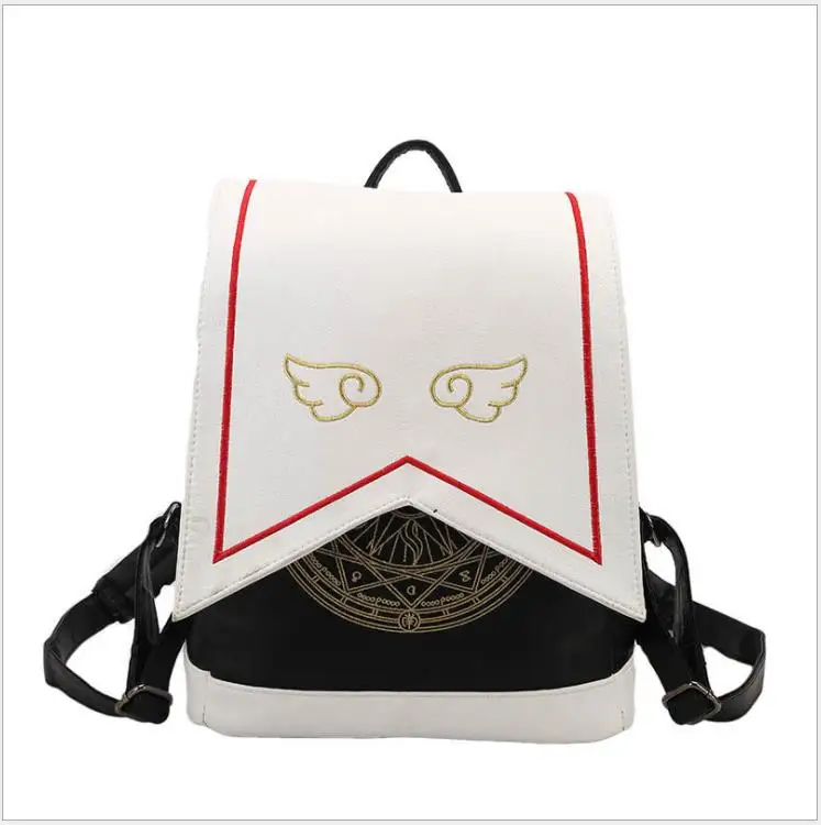 ПУ женский рюкзак с крыльями ангела аниме карточка Captor SAKURA Kawaii мини-рюкзак Cardcaptor