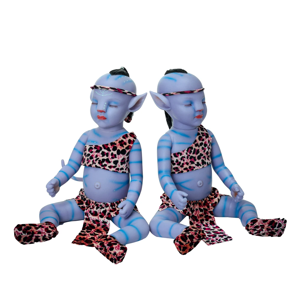 

Reborn Baby Doll 20 Inches 51CM Lifelike Newborn Sweet Blue Baby Boy Gift Toy for Children Night Light Full Vinyl Doll