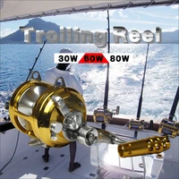 saltwater trolling fishing reel metal 30w 50w 80w spinning baitcasting drum wheel jigging casting right handle aluminum reel