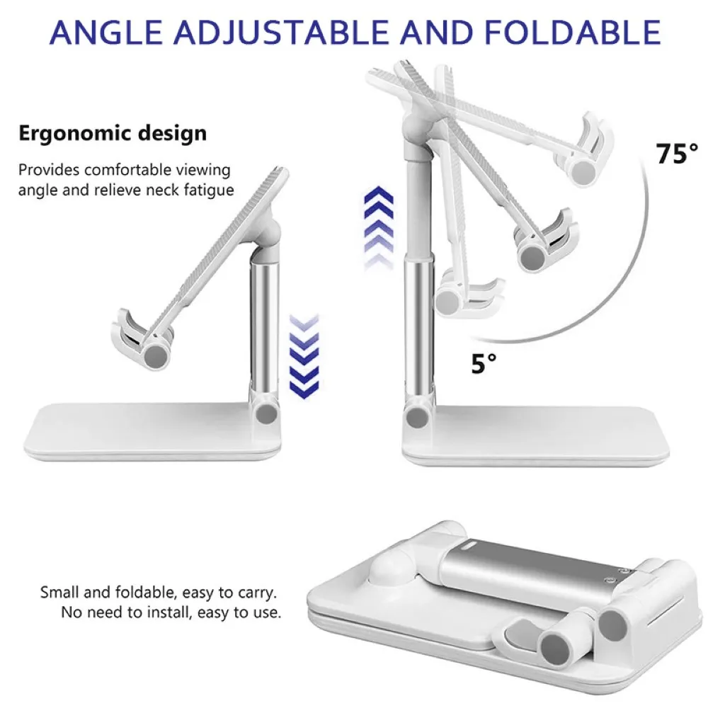 

New Aluminum Alloy Lazy Tablet Phone Holder Universal Double Folding Cell Phone Tablet Switch Stand Aluminum Desk Table Holder
