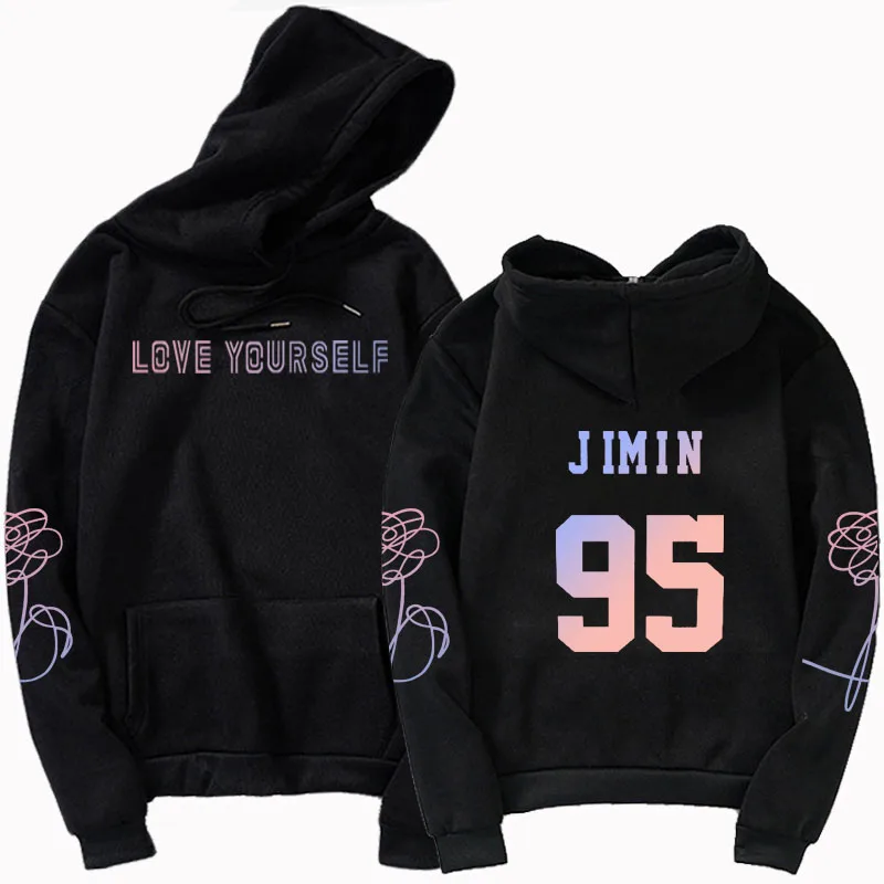 Толстовка унисекс kpop jimin толстовка с капюшоном love yourself Повседневная в стиле