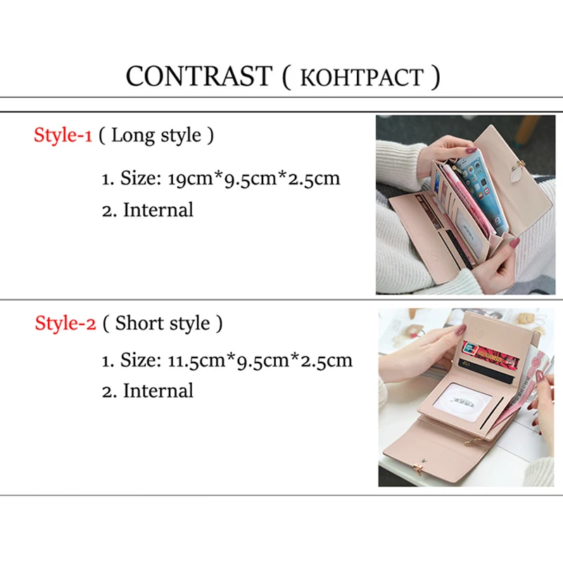 

2020 Women PU Leather Wallets Female Long Purses Money Bag Phone Pocket Ladies High Quality Wallet Card Holder Clutch Moda Mujer