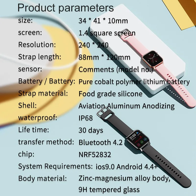 

for Samsung Galaxy A51 A71 A50s A70 A70s A60 A80 A90 A41 A31 A21 Smart Watch Wristband Heart Rate Sleep Monitor IP68 Waterproof