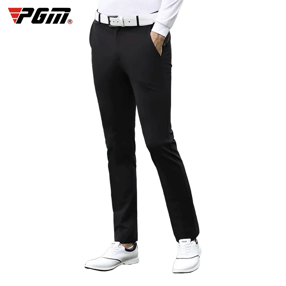 PGM Men's Black Golf Pants Summer High Elastic Quick-Drying Breathable Slim Golf Trousers Men Gym Sport Wear Clothes Size 30-38