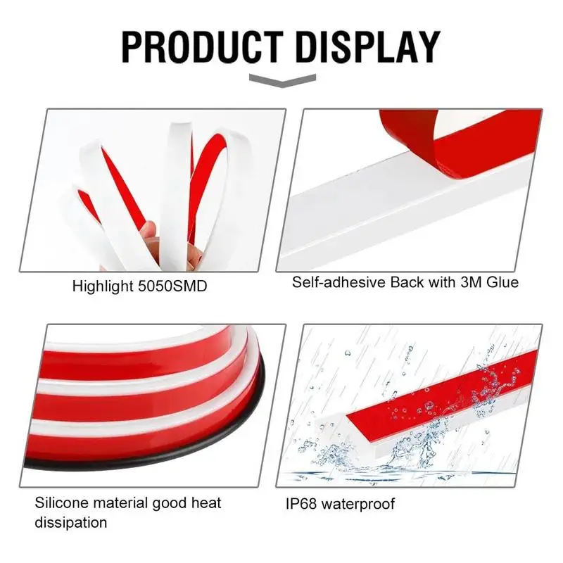 

1pcs 1.2m Door Streamer Warning Light Strobe Flashing Car Door Open Warning LED Strip Light Anti-collision