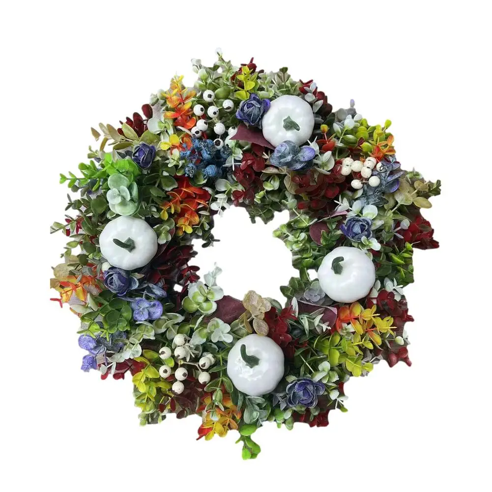 

Artificial Eucalyptus Wreath 15.75in Door Wreath With Green Leaves Faux Eucalyptus Porch For Farmhouse Patio Garden Festival Cel