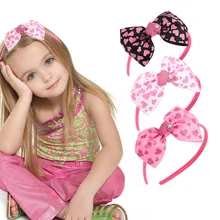 Oaoleer – bandes de cheveux pour filles mignonnes, cerceaux, nœuds de cœur doux, bandeaux pour bébés filles, accessoires de cheveux pour la saint valentin rose  (2)