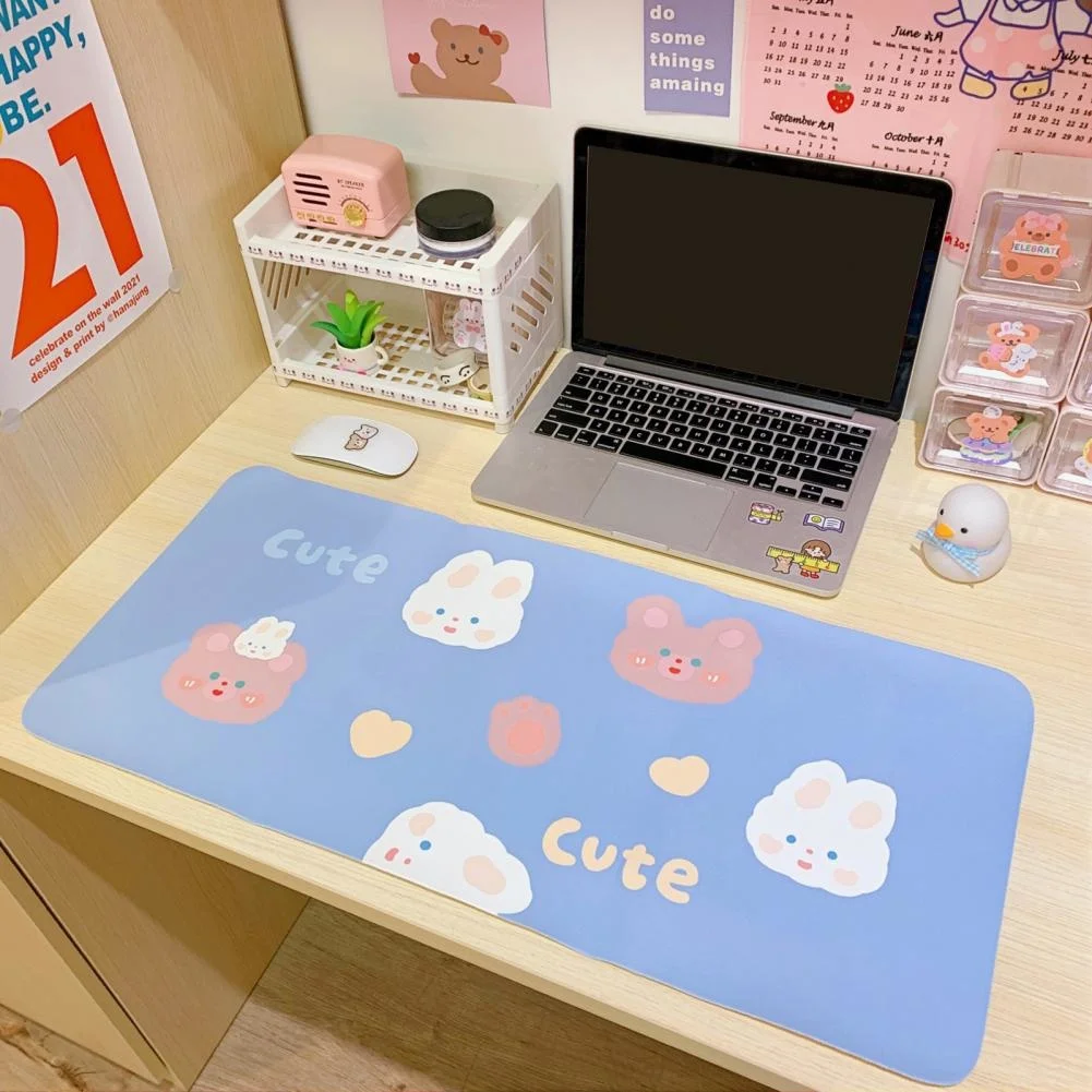 

Cute Cartoon Mouse Pad Waterproof PVC Mouse Mat Keyboard Mat Mice Pad Mat Mouse Pad Gamer Mousepad for Laptop PC Desk Mat 66*30