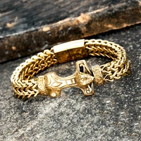 new mens vintage viking bracelet womens amulet thor viking rune craft charm stainless steel bracelet luxury jewelry gift 2021