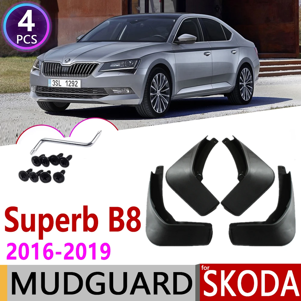 Переднее и заднее освещение для Skoda Superb B8 3 MK3 3V 2016 ~ 2019 брызговик щитки от грязи