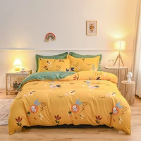bedding set fashion lemon printing 3pcs4pcs family beddingset bed linen cover bed sheet pillowcasebed set for 2020