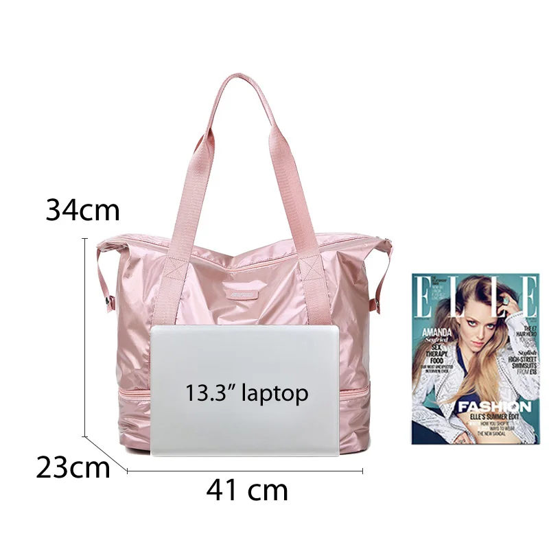 

Duffle Bag For Women Handbag Travel Hand Fitness Bag Carry On Nylon Causal Shoulder Bag Voyage Packing Shoes Weekend Bag XA706WB