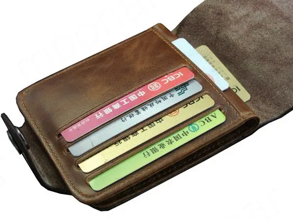 Мужской кошелек из искусственной кожи винтажный с несколькими карманами 2018|style