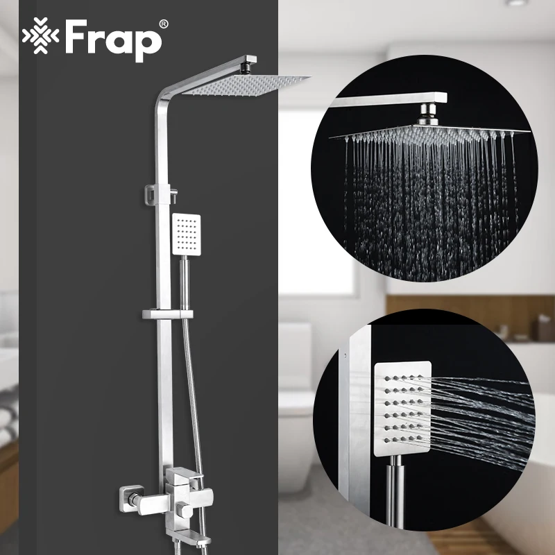 Frap новый роскошный настенный смеситель для душа из нержавеющей стали дождливой