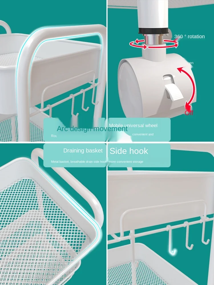 

2/3/4 Layer Gap Kitchen Storage Rack Slim Slide Tower Moveable Plastic Bathroom Living Room Shelf with Wheels Organizer