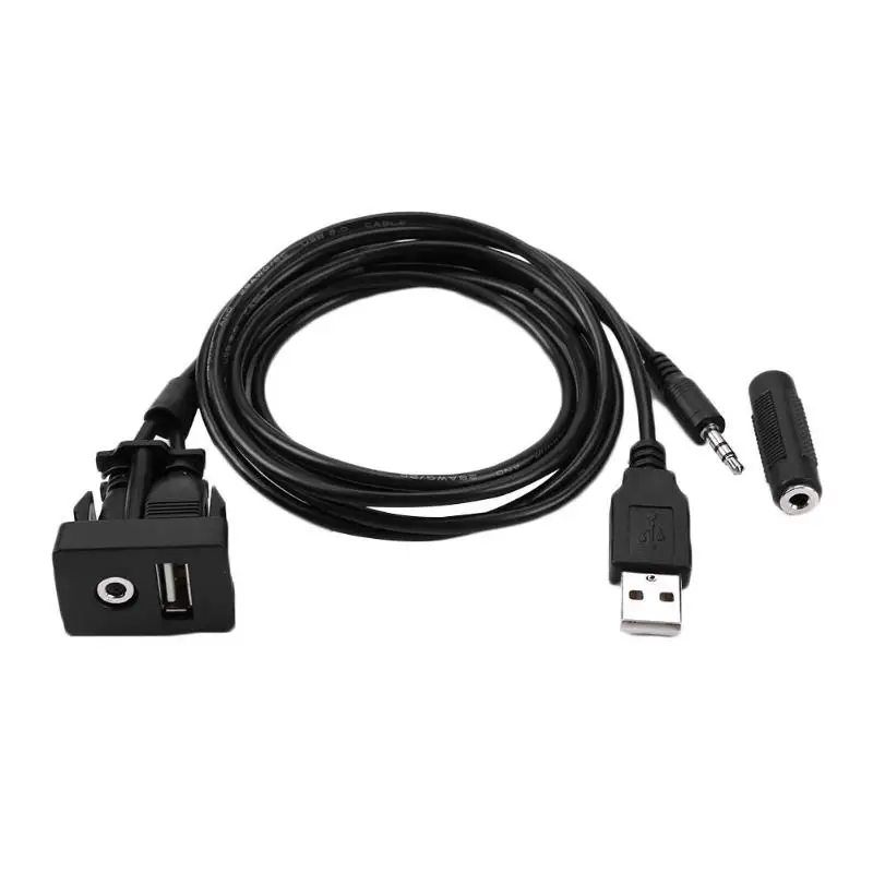 1 м Dash USB порт Панель 3 5 мм AUX удлинитель для Toyota Camry Corolla аудио разъем с поддержкой