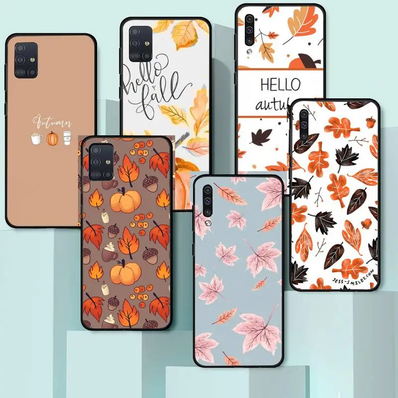 

Pumpkin happy autumn fall leaves Phone Case For Samsung galaxy A S note 10 7 8 9 20 30 31 40 50 51 70 71 21 s ultra plus