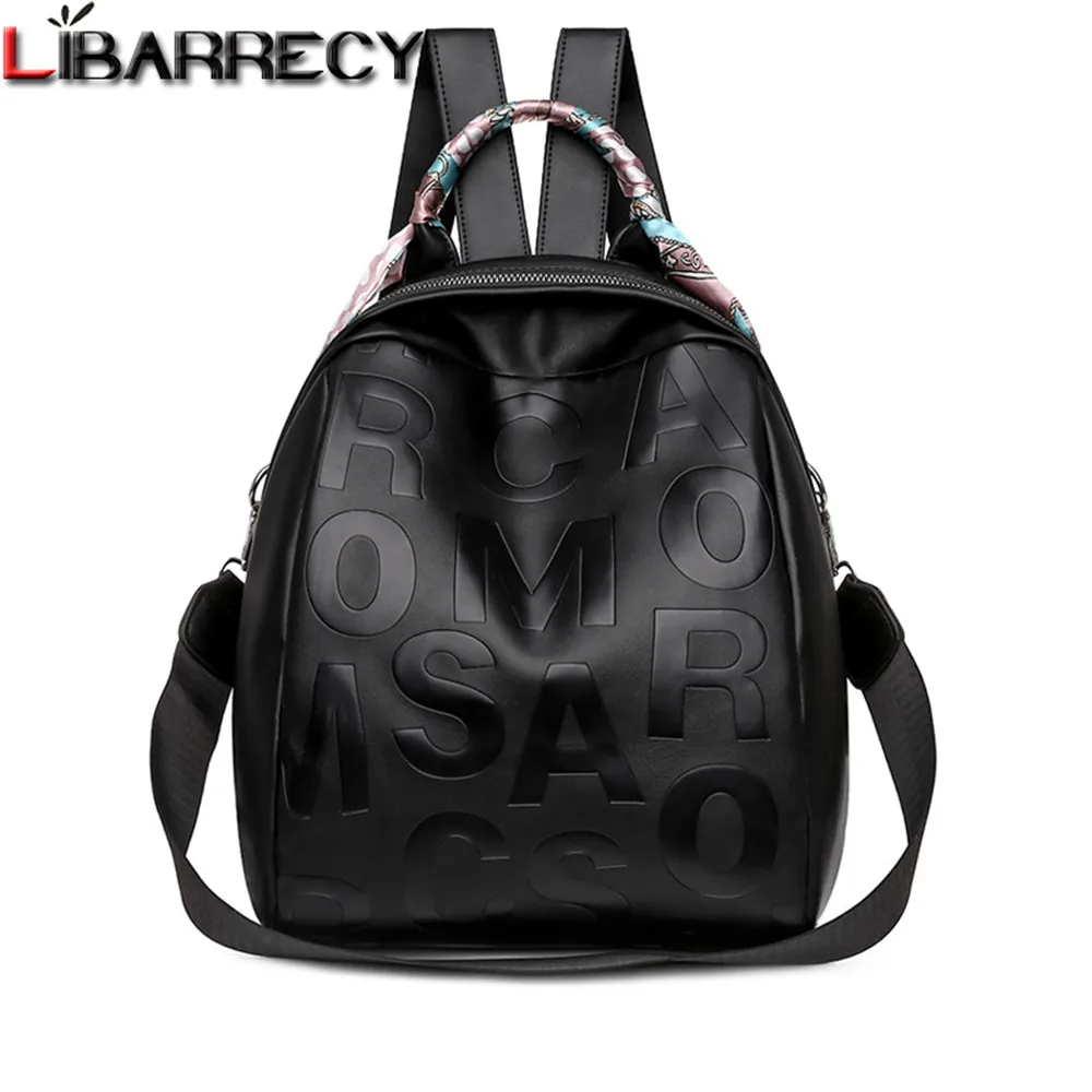 

Роскошный дизайнерский рюкзак с надписью для женщин, модный дорожный Дамский ранец из высококачественной искусственной кожи с ленточным д...