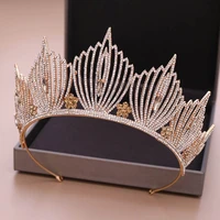 high fashion goldsilver color rhinestone tiara crown princess bridal bride wedding hair jewelry birthday gift for women girl
