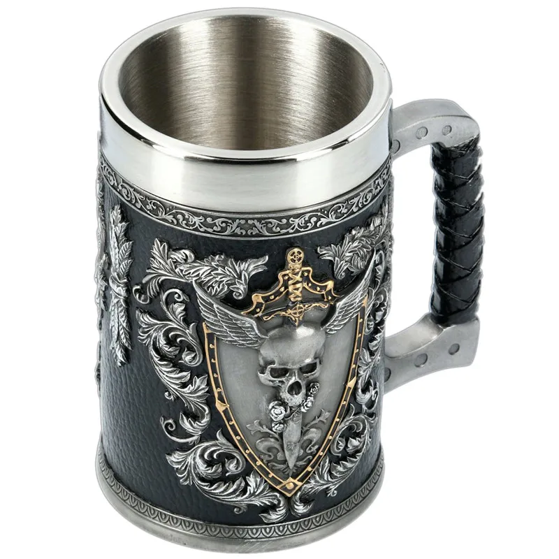 3D пивные кружки Stein Tankard с двойной головкой орел крылатый меч и щит череп крест из
