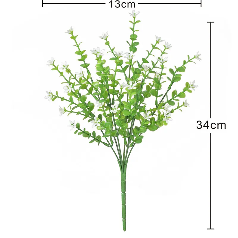Simulation 7 branches eucalyptus leaves fake grass bouquet potted ornaments design green plants interior decoration small flower | Дом и сад
