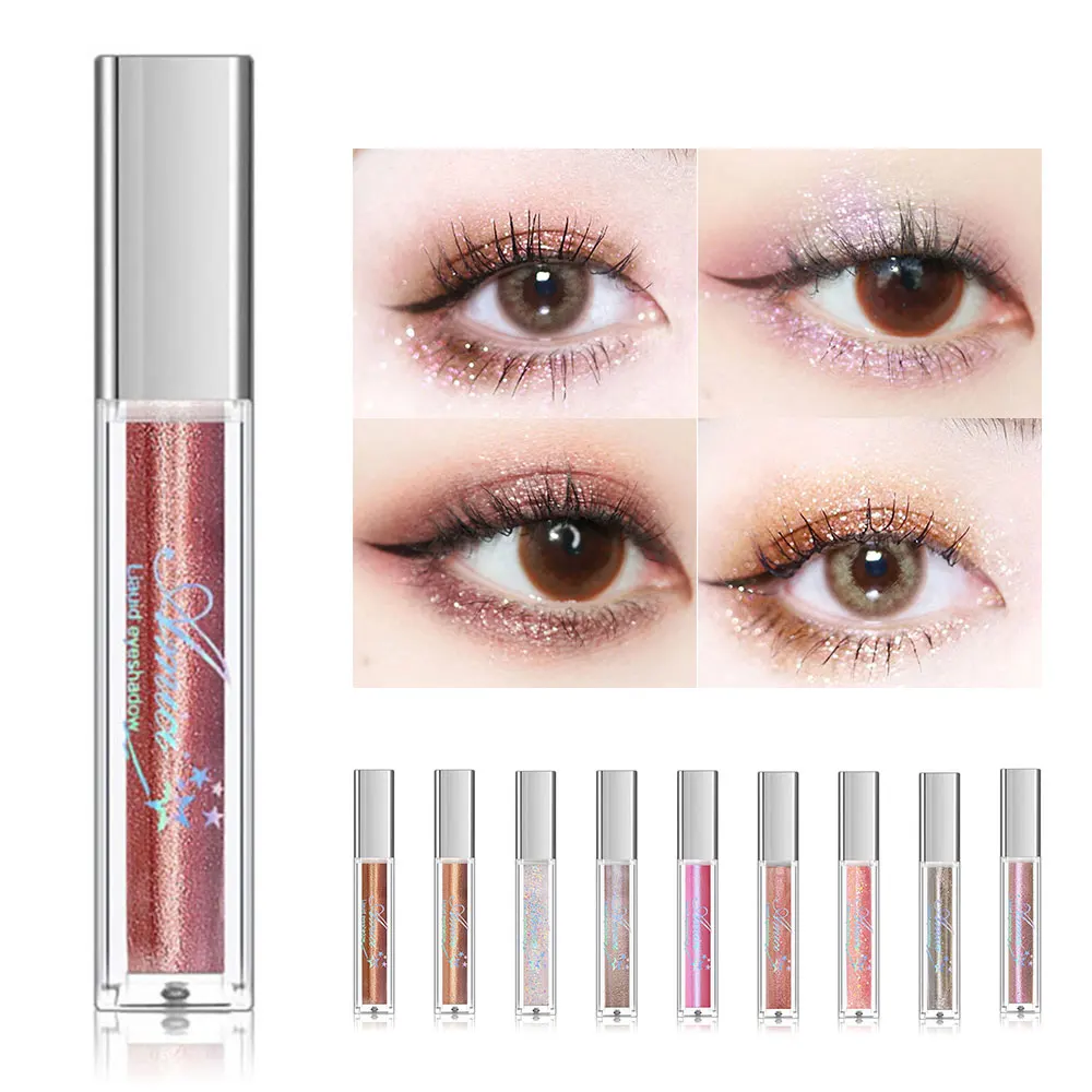 Новые жидкие мерцающие тени для век жемчужные блестящие пудра хайлайтер