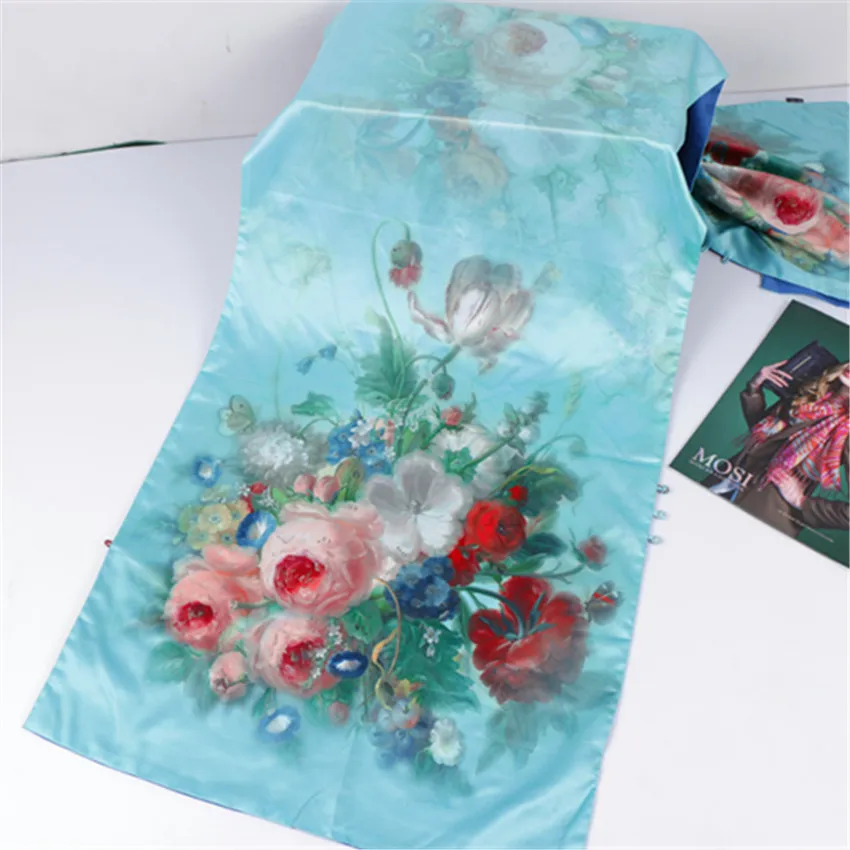 Брендовые женские весенние и осенние двойные шелковые шарфы Cheongsam длинный шарф с