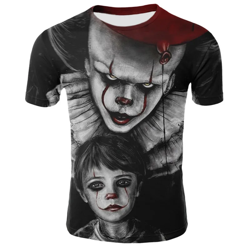Мужская футболка с рисунком из фильма ужасов It Penny Wise Clown Joker 3D женская уличная в