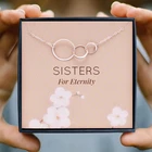 Сестры ожерелье для женщин дружбы три круга ожерелье День рождения подарок ювелирных изделий ожерелья для вечности лучший друг подарки