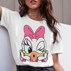 Игривая женская одежда, футболка с рисунком Дейзи Дак, летняя футболка сестер Харадзюку, одинаковый топ, женские футболки с короткими рукавами