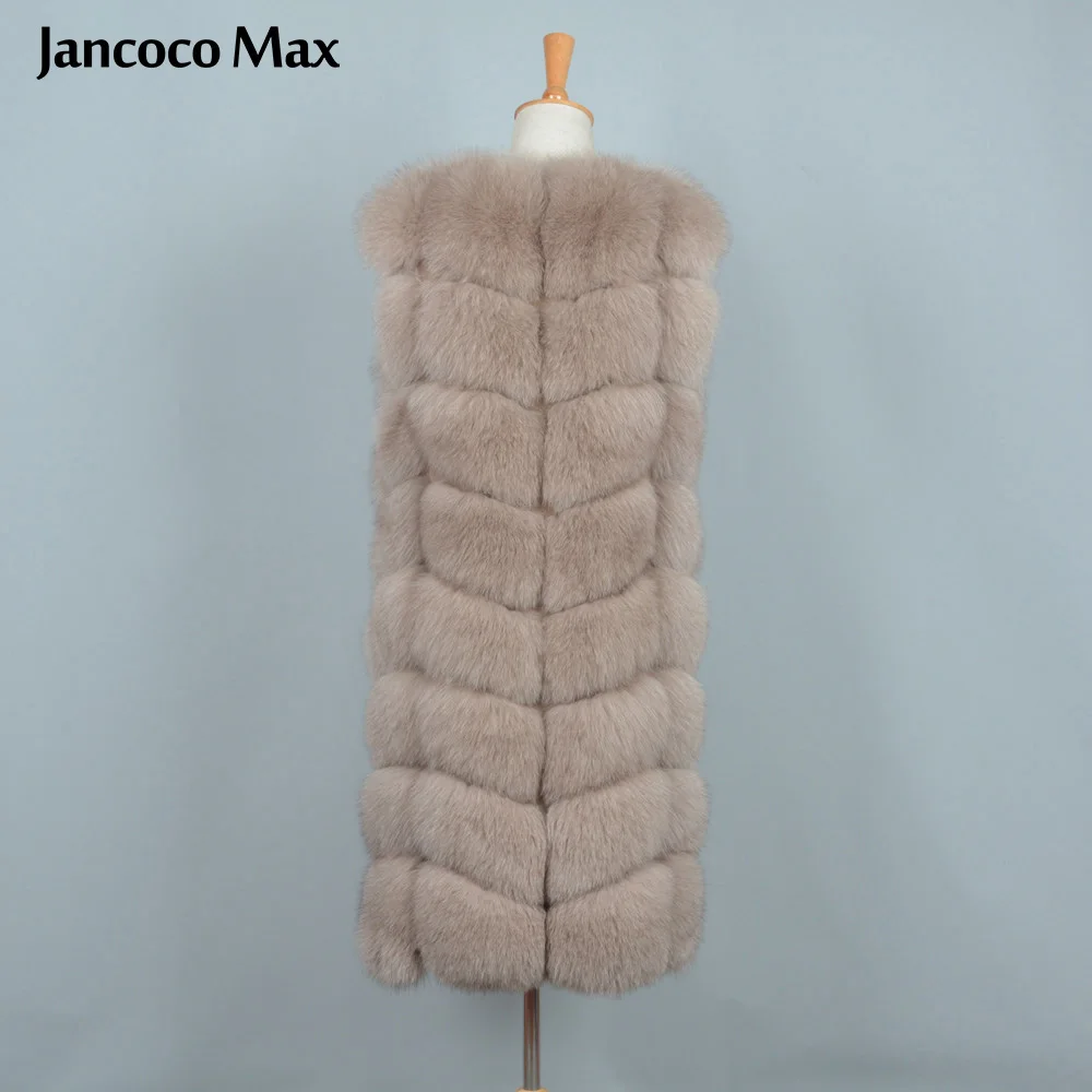 Женский Теплый меховой жилет Jancoco Max зимняя безрукавка из натурального Лисьего