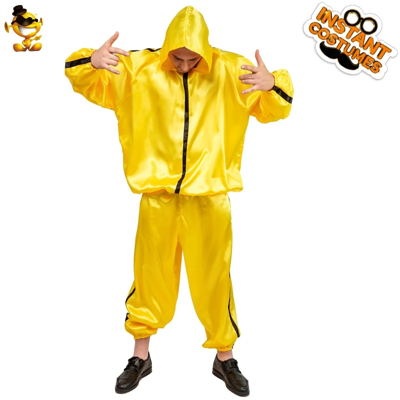 Мужской костюм в стиле хип-поп 70-х популярная Клубная одежда желтого цвета для