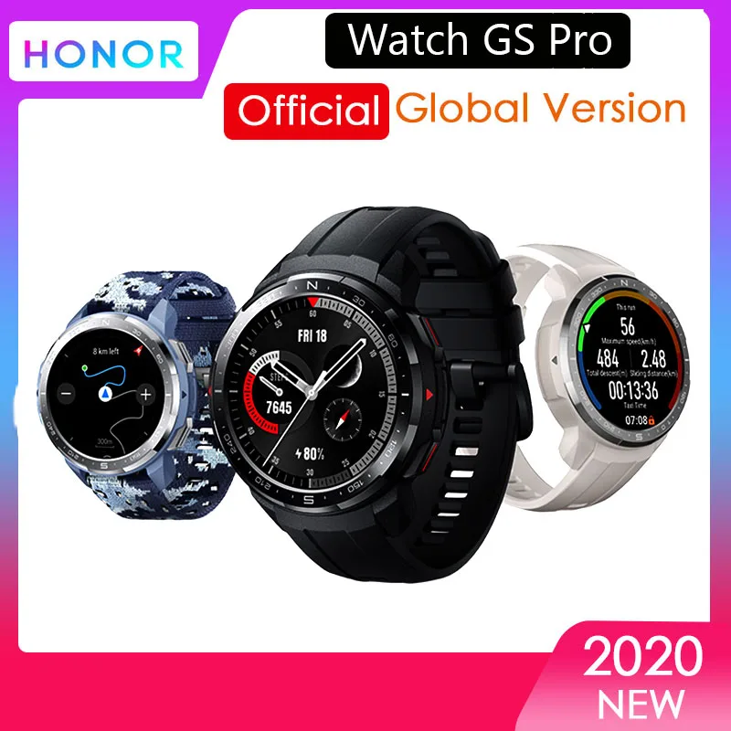 Мужские Смарт часы Honor GS Pro умные SpO2 с пульсометром Bluetooth звонки 5ATM спортивные для