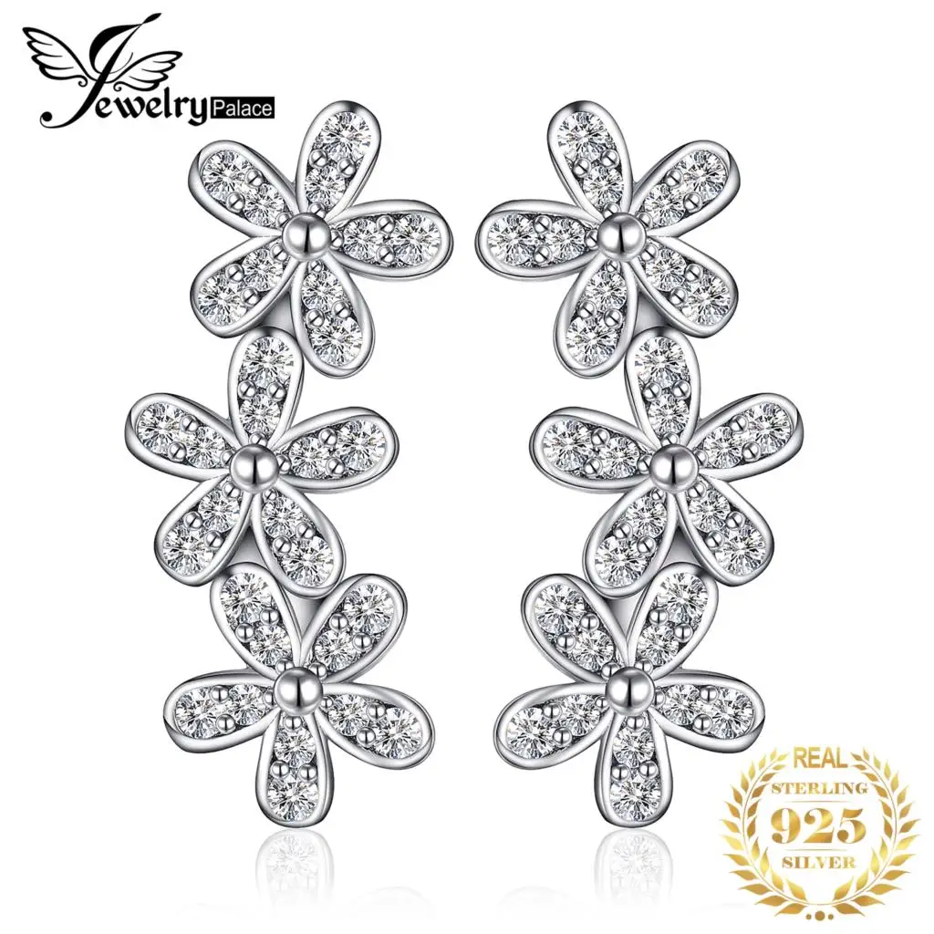 Женские корейские серьги JewelryPalace с цирконием кубической огранки из