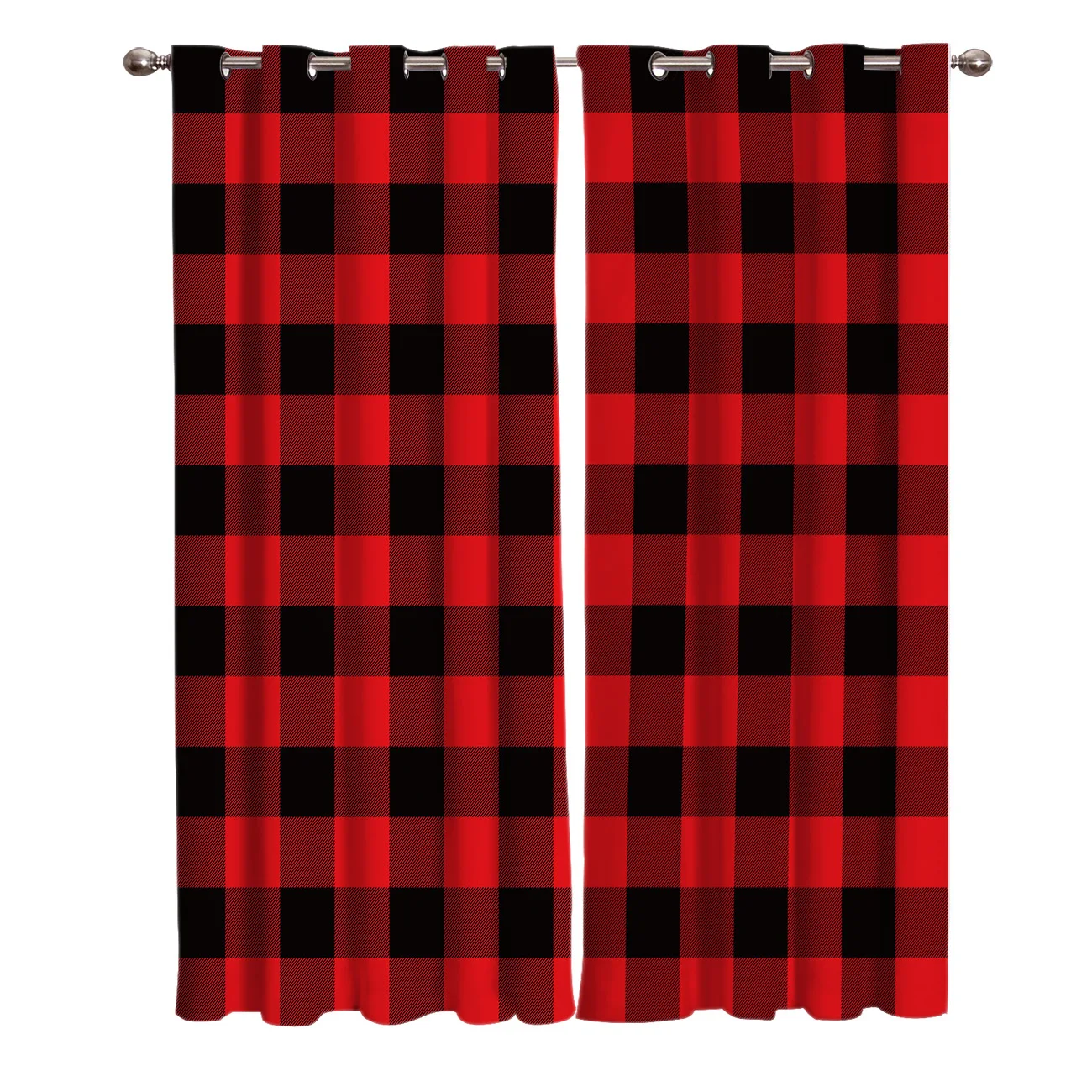 Красная черная клетчатая Геометрическая занавеска на окна для спальни кухни