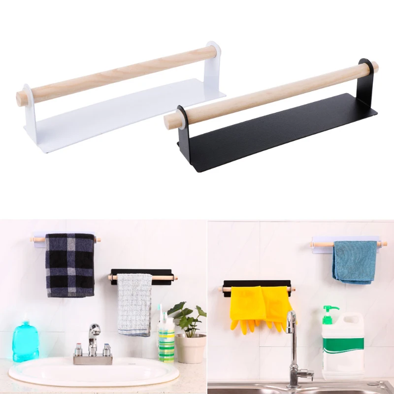 1PC Kitchen Self-adhesive Roll Paper Towel Holder Storage Rack Rags Towels Hanger for Bathroom Bedroom Hanging Shelf | Обустройство