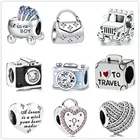 Новый Блестящий Подарочный браслет из серебра 925 пробы для камеры, коляски, старой машины, подходит для шарма Пандоры, серебряный браслет из 925 пробы с бусинами и стильными украшениями сделай сам