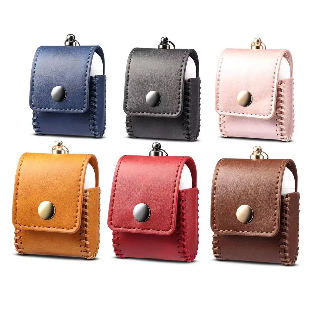 

Чехол-накладка для Airpods 1, 2 поколения, из искусственной кожи, с ремешком