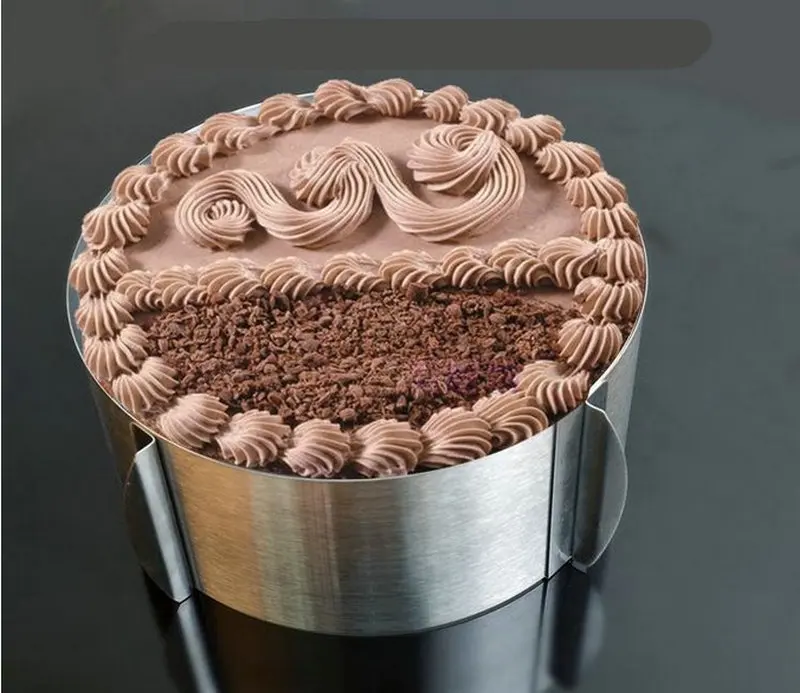 Регулируемый 16 30 см круглый мусс кольцо формочка из нержавеющей стали Форма для