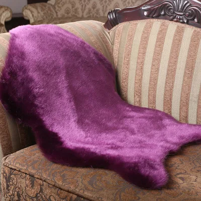 1Pcs Soft Fur Artificial Sheepskin Hairy Carpet For Bedroom Living Room Skin Plain Rugs Fluffy Area Washable Faux Mat | Дом и сад