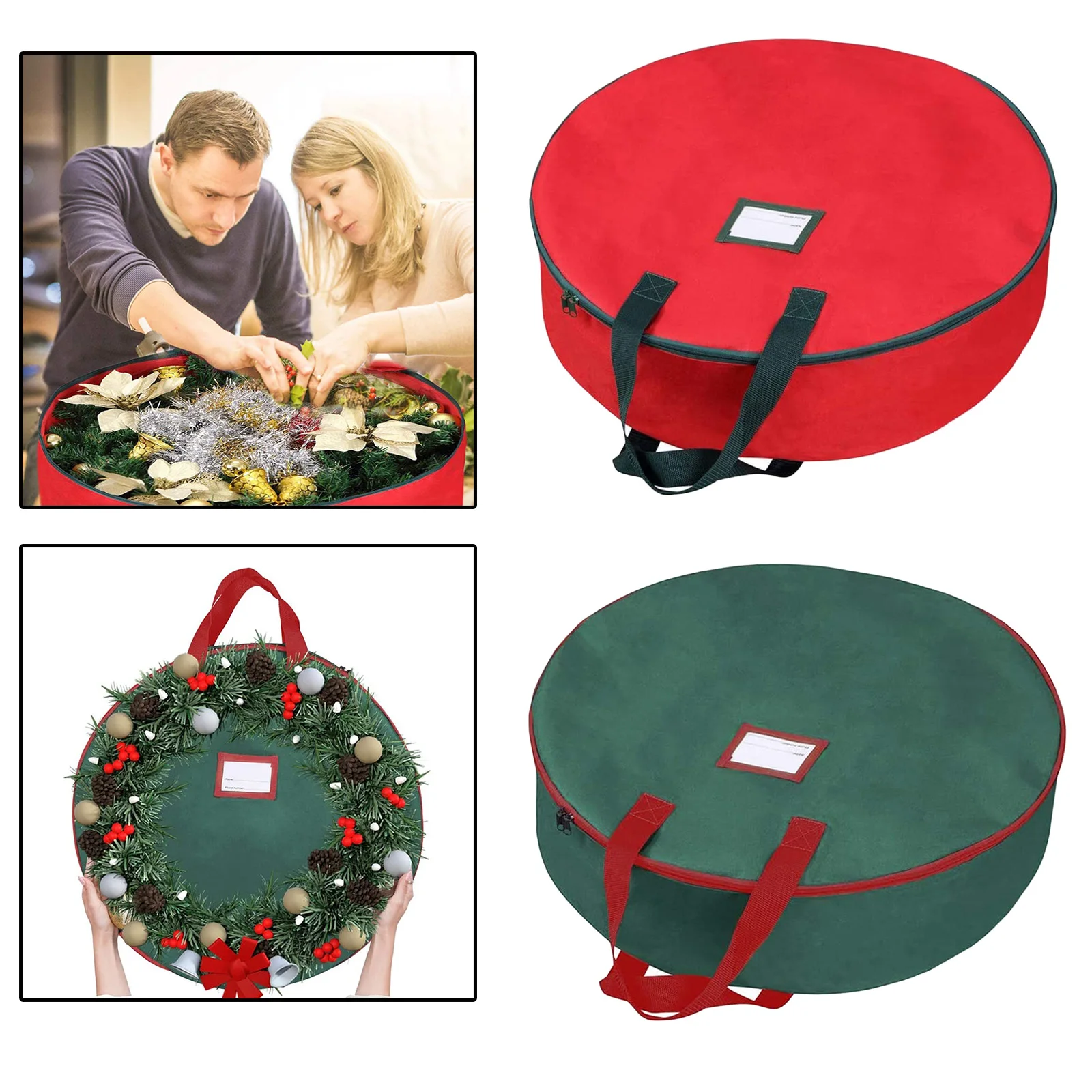 

Christmas Wreath Storage 30" Durable Material Card Slot Tear-Resistant
